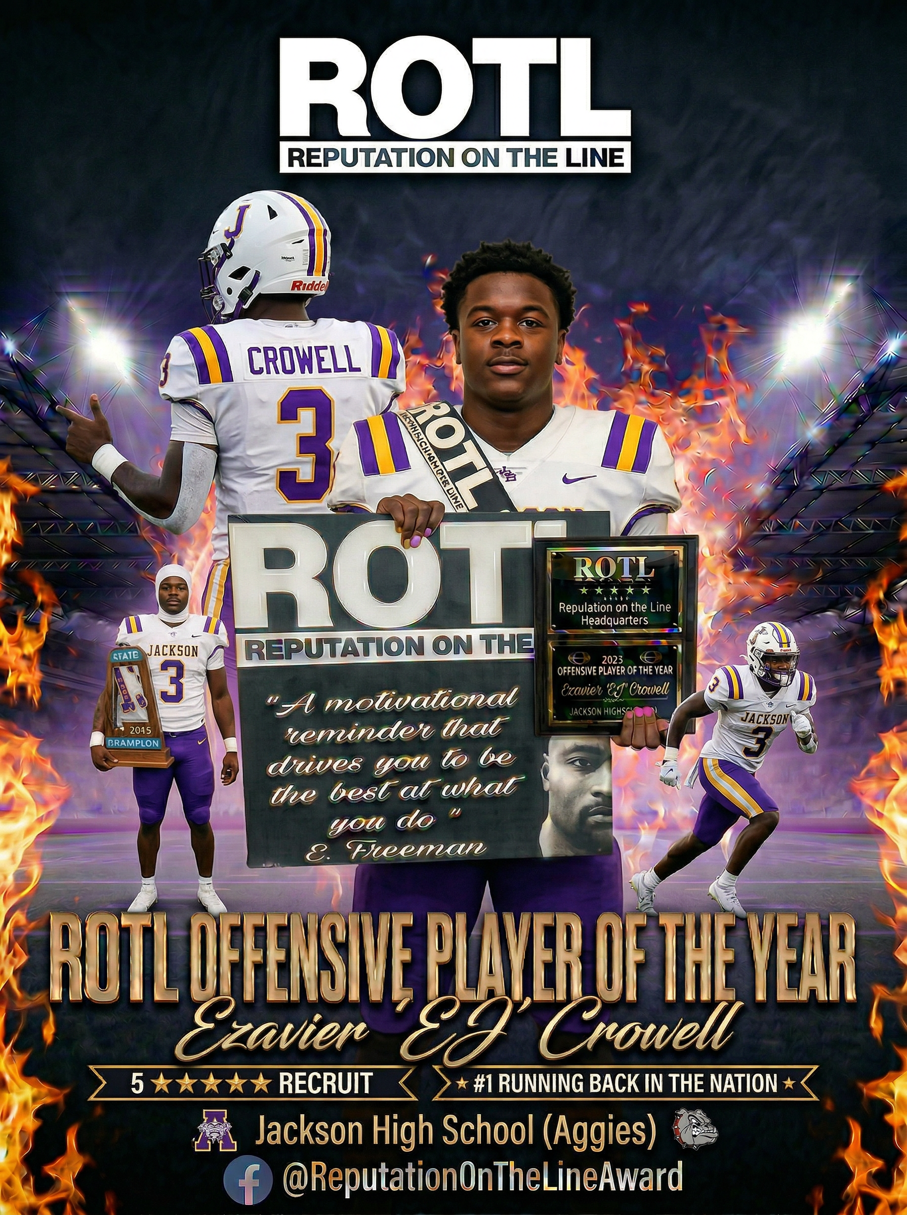 THE FASTEST TRACK TO GLORY: Ezavier Crowell Claims ROTL Offensive Player of the Year